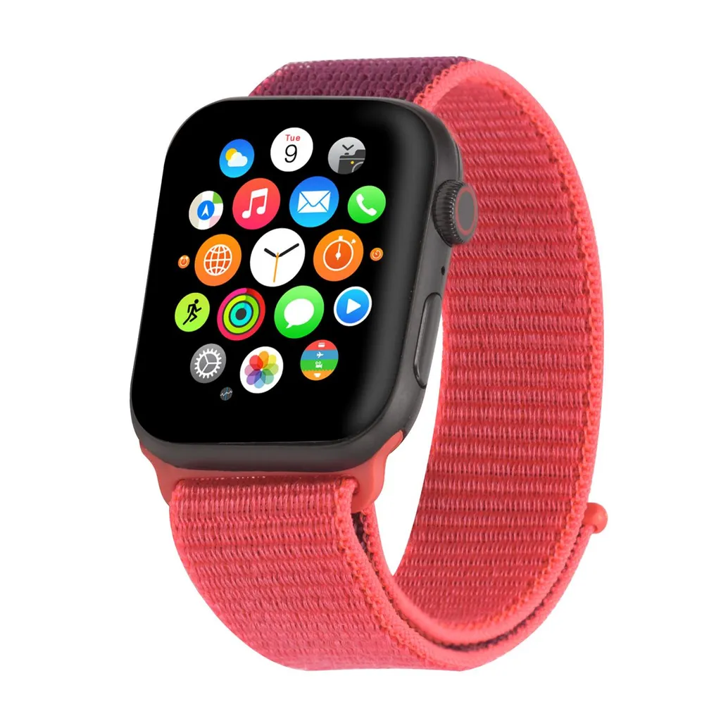 Nylon Armband für Apple Watch Series 1 mit 38mm in Rot verstellbares elastisches Stoff Sport Band, passend für iWatch